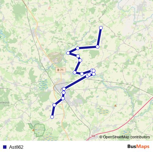 Ast862 bus Line Map