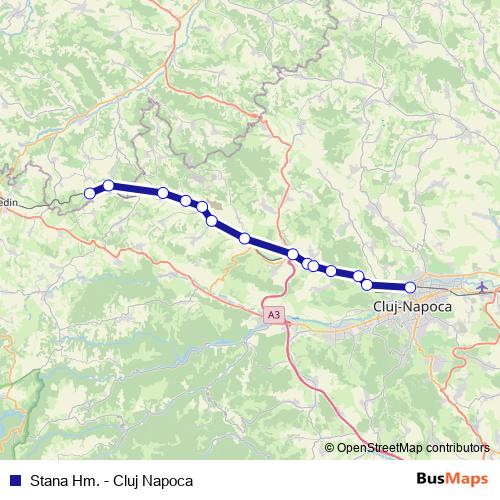Stana Hm. - Cluj Napoca bus Line Map