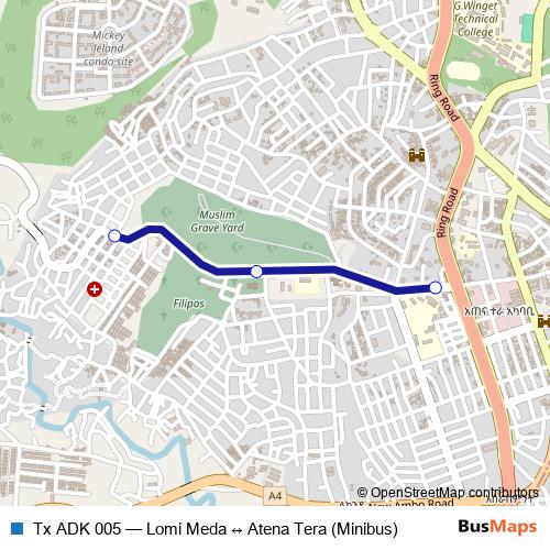 Tx ADK 005 bus Line Map