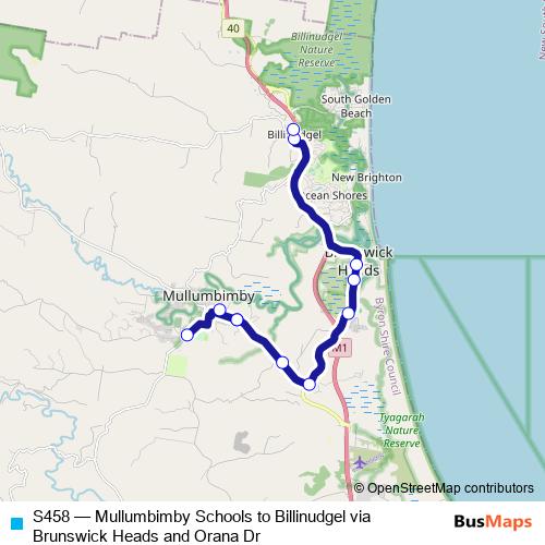 S458 bus Line Map