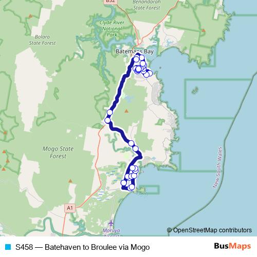 S458 bus Line Map