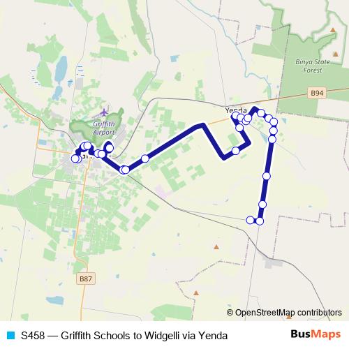 S458 bus Line Map