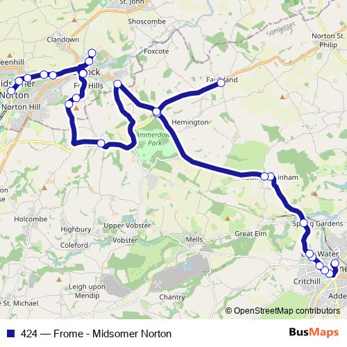 424 bus Line Map