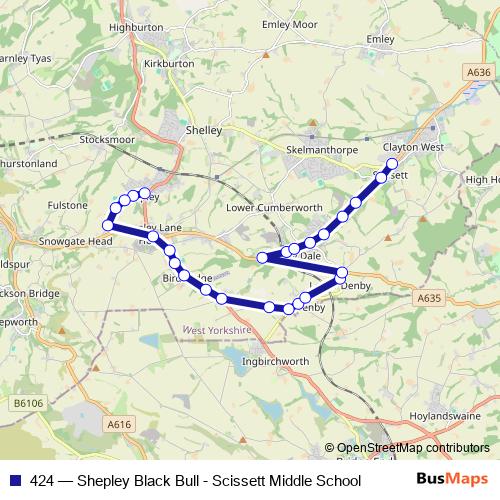 424 bus Line Map