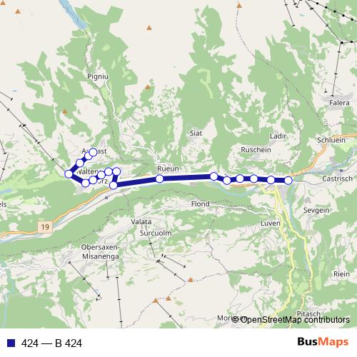 424 bus Line Map