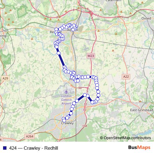 424 bus Line Map