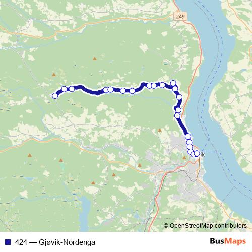 424 bus Line Map