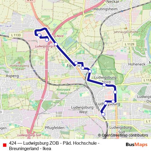 424 bus Line Map