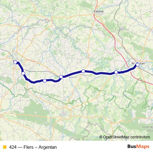 424 bus Line Map