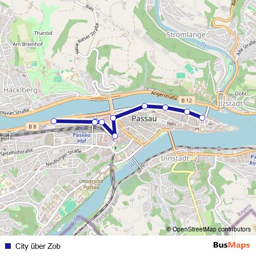 City über Zob bus Line Map