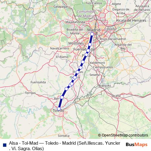 Alsa - Tol-Mad bus Line Map