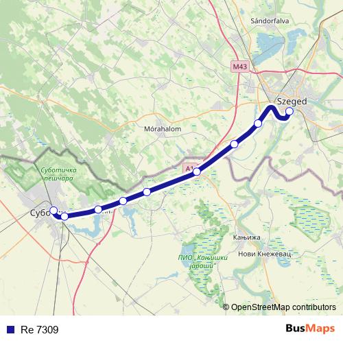 Re 7309 rail Line Map