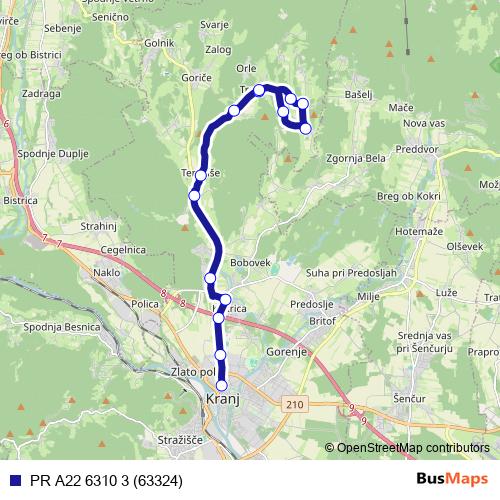 PR A22 6310 3 (63324) bus Line Map