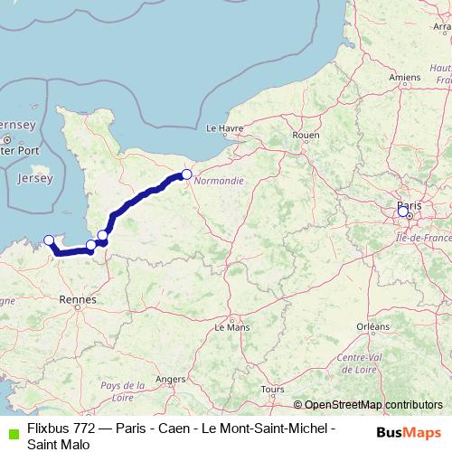 Flixbus 772 bus Line Map