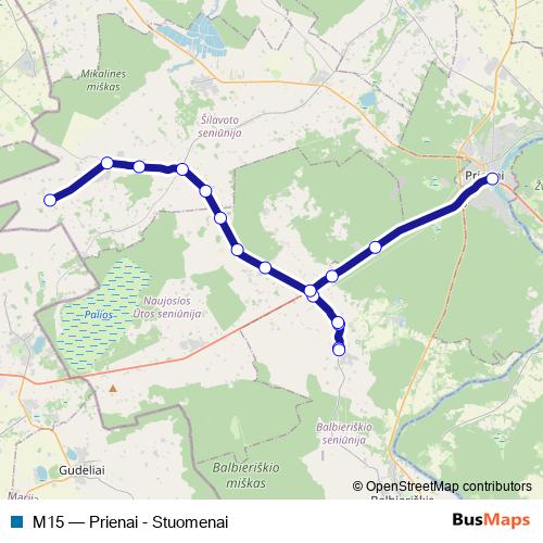 M15 bus Line Map