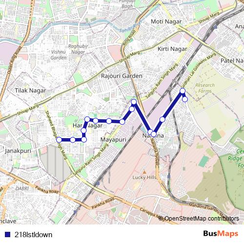 218lstldown bus Line Map