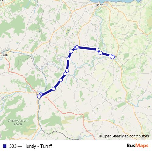 303 bus Line Map