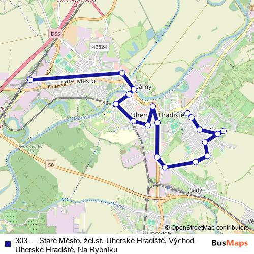 303 bus Line Map