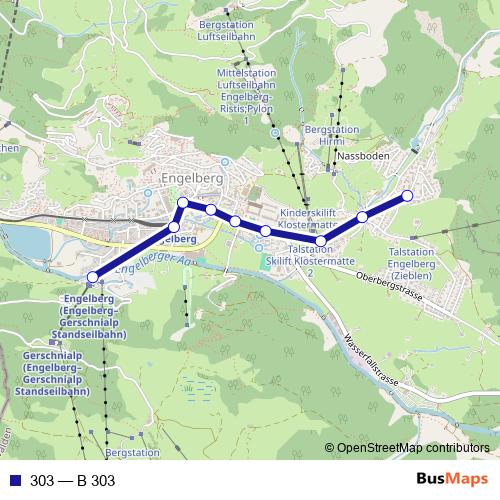 303 bus Line Map