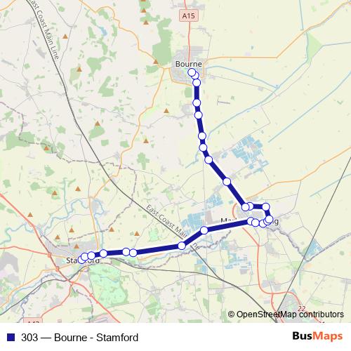 303 bus Line Map