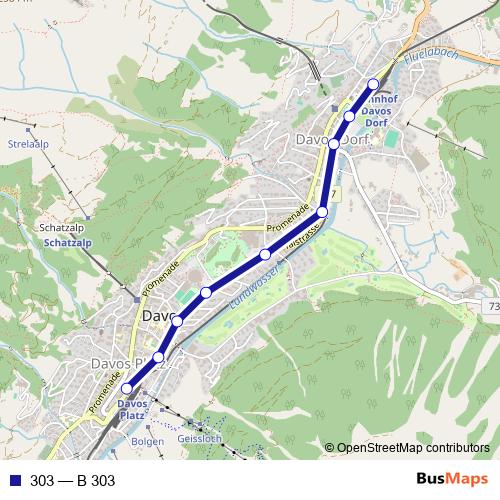 303 bus Line Map