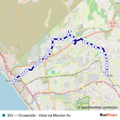 303 bus Line Map