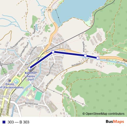 303 bus Line Map