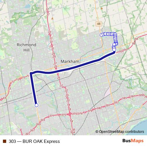 303 bus Line Map