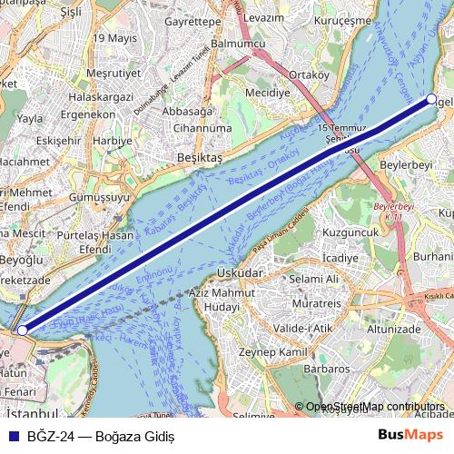 BĞZ-24 ferry Line Map