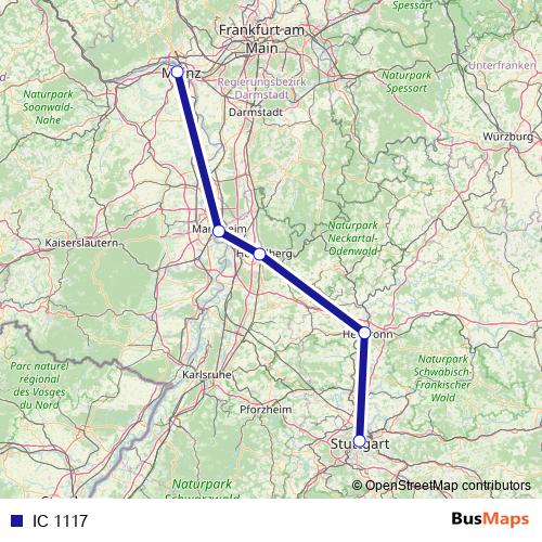 IC 1117 rail Line Map