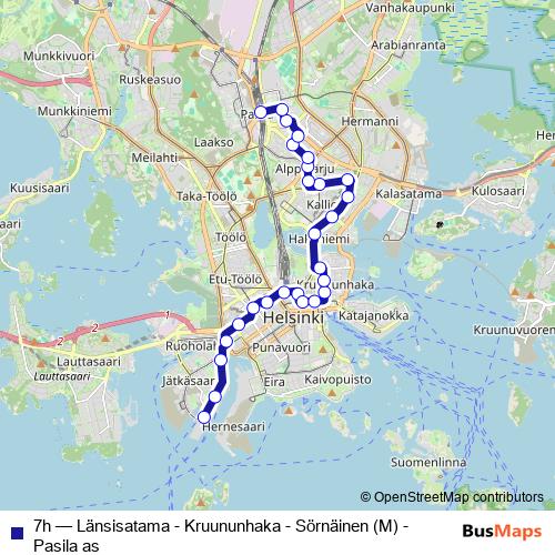 7h tram Line Map