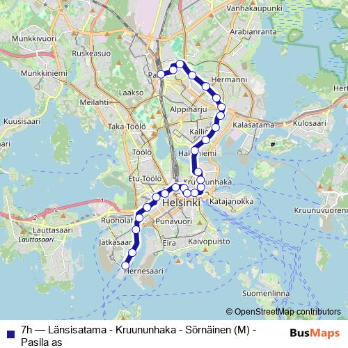 7h tram Line Map