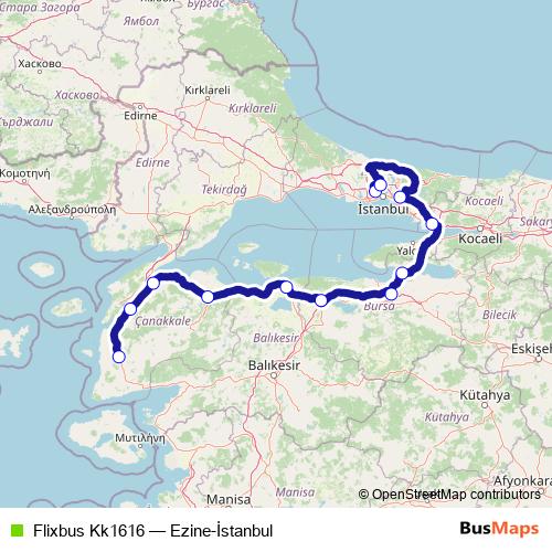Flixbus Kk1616 bus Line Map