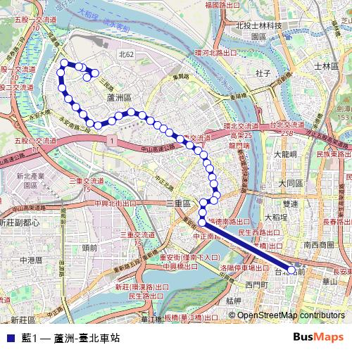 藍1 bus Line Map