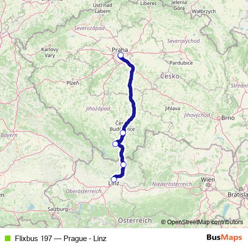 Flixbus 197 bus Line Map