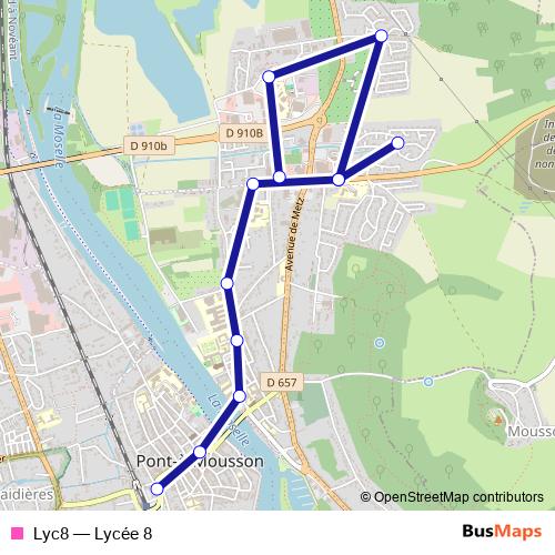 Lyc8 bus Line Map