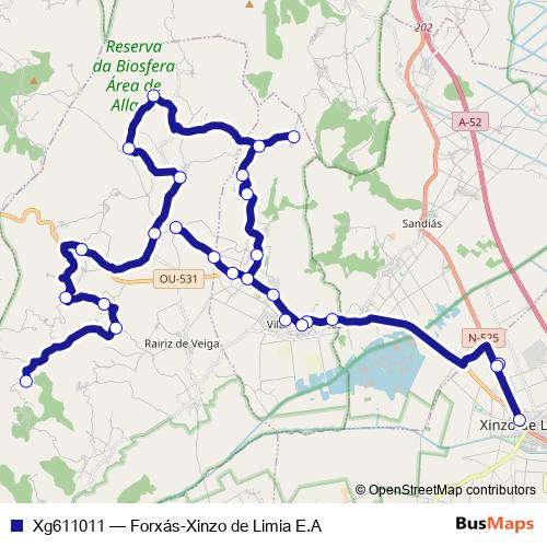 Xg611011 bus Line Map