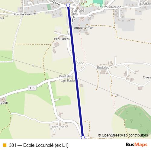 381 bus Line Map