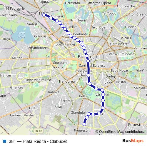 381 bus Line Map