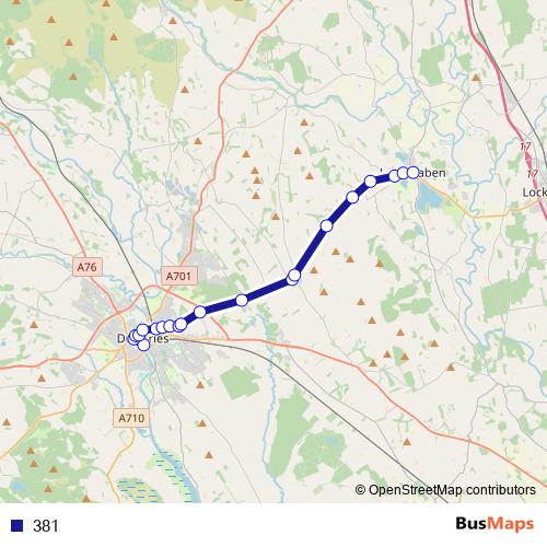 381 bus Line Map