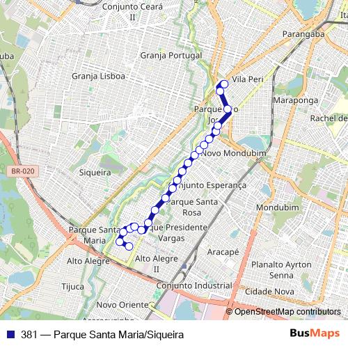 381 bus Line Map