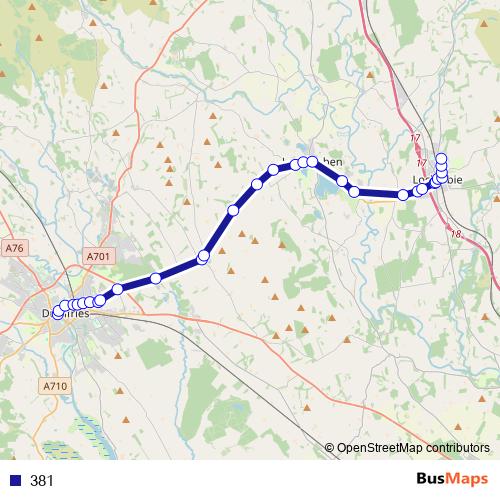 381 bus Line Map
