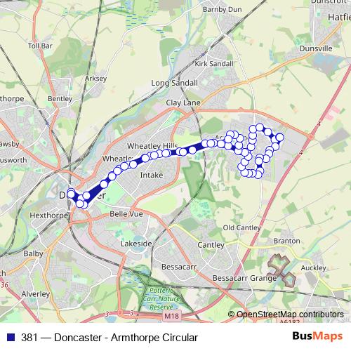 381 bus Line Map