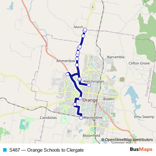 S487 bus Line Map