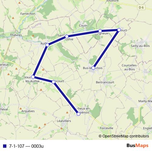 7-1-107 bus Line Map