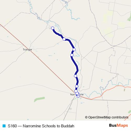 S160 bus Line Map