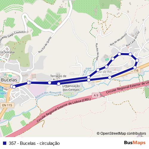 357 - Bucelas - circulação bus Line Map