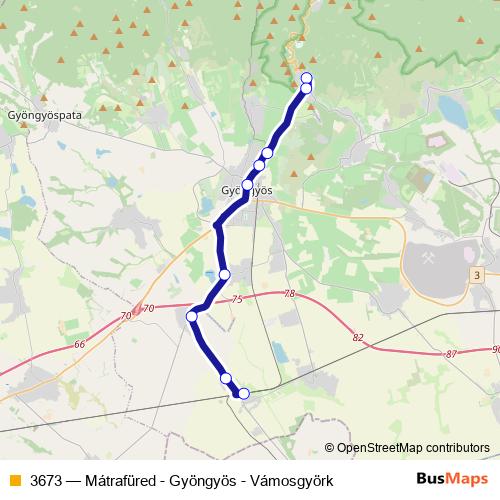 3673 bus Line Map