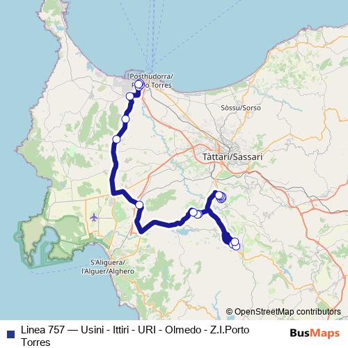 Linea 757 bus Line Map