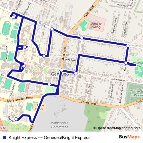 Knight Express bus Line Map